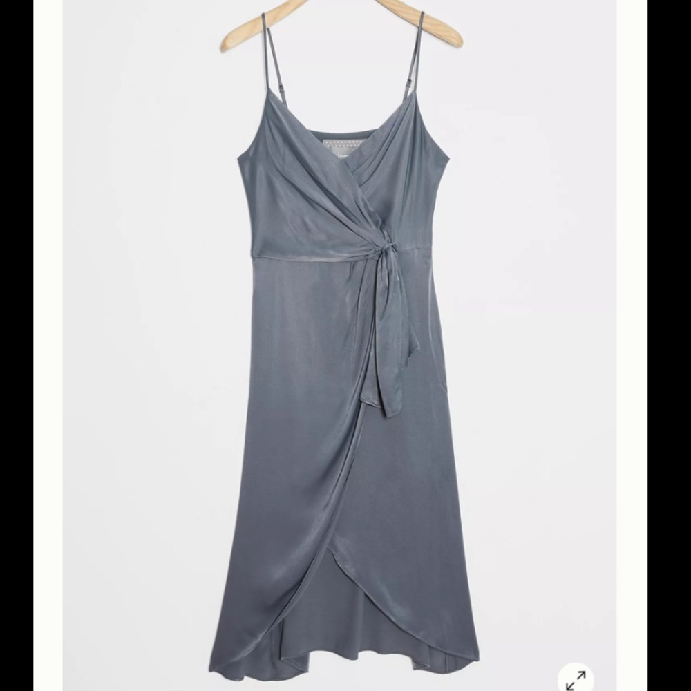 NEW Anthro Giverny Midi Slip Dress - SLATE Grey